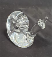 Steuben crystal snail paperweight