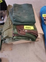 LOT OF TARPS- & OTHER COVERINGS