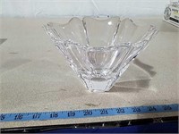 Heavy glass signed bowl