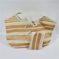 Striped Canvas Bag with Coin Purse