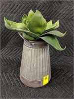 Metal Canister with Greenery