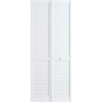(2)  Louver Pine White Bi-Fold Doors (30"W)