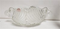 Mikasa Swan Bowl Frosted Crystal Double Handles