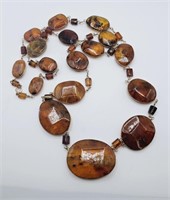 Vintage Faceted Amber Bead Necklace