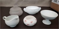 Lot of Porcelain, Milk Glass, Frosted Glass