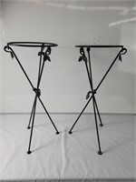 Iron folding plant stands 29"h x 12"diam