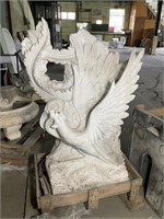 Sculpture de phoenix en marbre blanc