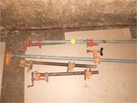 Four pipe clamps