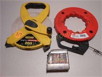 Measuring tapes and fish tape
