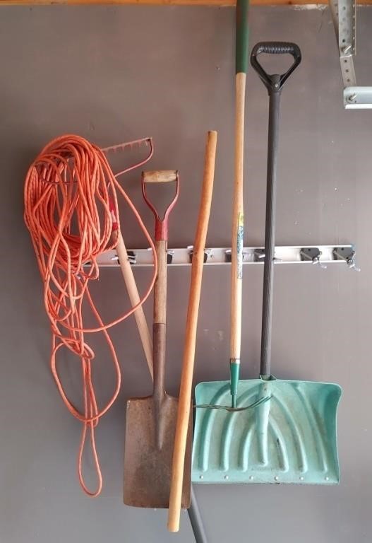 Wall Lot Of Garden Tools-Extention Cord & More