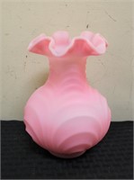 Fenton pink satin vase