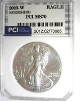 2023-W Silver Eagle PCI MS70 Burnished