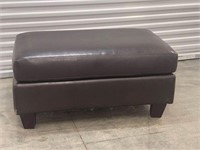 LARGE BROWN OTTOMAN FAUX LEATHER
