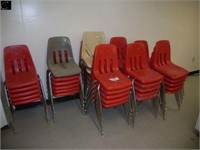 Quantity of plastic chairs, most are cracked