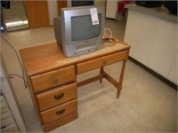 Small desk with TV VCR combo