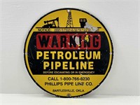 Warning Petroleum Pipeline Sign