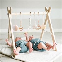 Wooden Baby Gym with 6 Gym Toys  Foldable