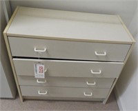 Lot #572 - White laminate four drawer dresser
