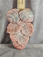 CERAMIC PINK LEAF WALL POCKET