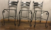 3 Metal Bar Chairs