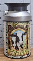 Dairy delight tin jar with lid