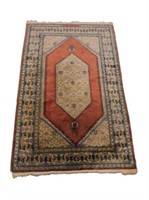 Oriental rug, silk, 20th century hexagonal center