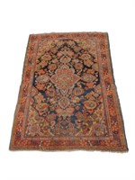 Oriental rug, semi-antique mahal, blue field with