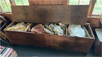 Large antique barn wood grain bin storage box