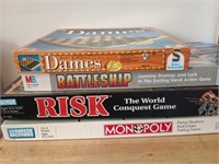 Assorted Board Games- Monopoly, Battleship & More
