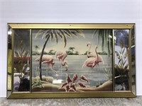 Mirrored flamingo wall art
