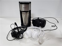 Coffee maker and headphones