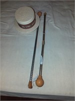 Two batons and hat