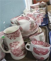 4 TRAYS VARIOUS RED CHINA