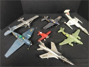 7 plastic airplane models