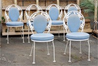Set of 6 vintage metal patio chairs