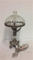 14" tall Metal desk lamp with glass top globe