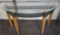 Half Moon Shaped Wall Table W/ Glass Top