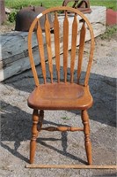 Bow Back Oak Dining Chair