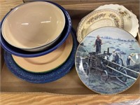 Enamel Plates, Bowls, Collector Plate, and