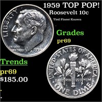 Proof 1959 Roosevelt Dime TOP POP! 10c Graded pr69