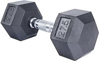 Rubber Hex Dumbbell 27.5 LBS