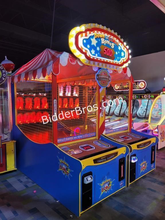 Down The Clown DUAL w BONUS sign Redemption Arcade