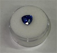 Faceted Blue Tanzanite Trillion Cut Gemstone
