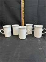 5 Porcelain Coffee Cups