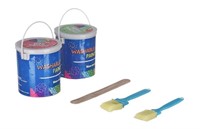2pc Washable Chalk Paint Set w/ Brush Green/Red
