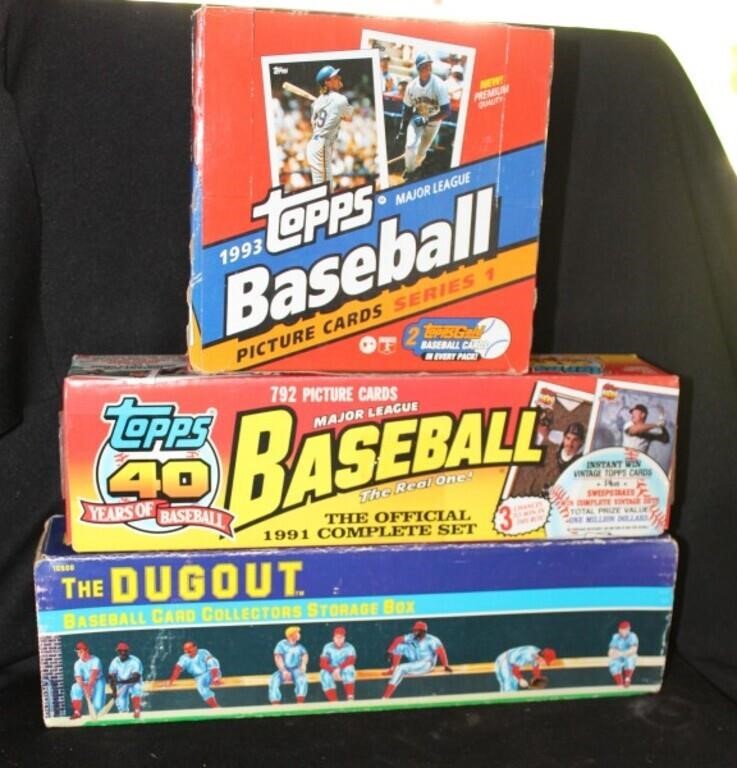 3 BOXES BASEBALL CARDS 1991-1993 & 2 BOXES OF