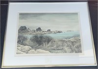 Original Vintage Pencil Signed Aquatint Print