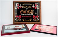 3 Coca-Cola Coke Advertising Mirror & Photographs