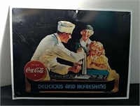 16.25x 12.5 inch metal Coca Cola sign