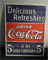 12.5 x 16 in metal drink Coca-Cola sign